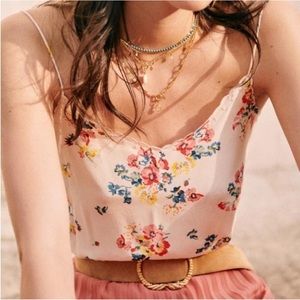 Sézane Athenee Silk Floral Spring Summer Lightweight Tank Top Blouse Camisole